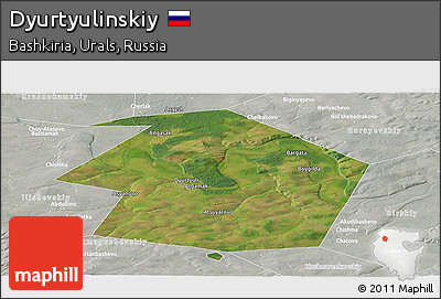 Satellite Panoramic Map of Dyurtyulinskiy, lighten, semi-desaturated