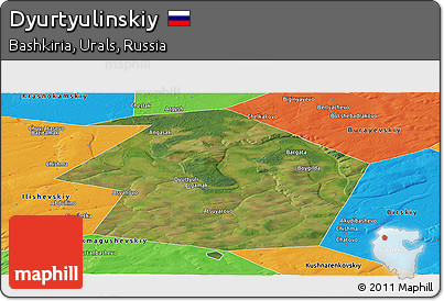 Satellite Panoramic Map of Dyurtyulinskiy, political outside