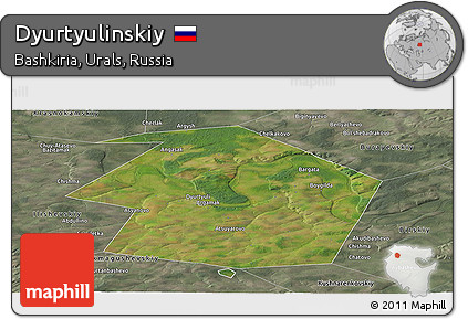 Satellite Panoramic Map of Dyurtyulinskiy, semi-desaturated