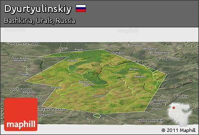 Satellite Panoramic Map of Dyurtyulinskiy, semi-desaturated