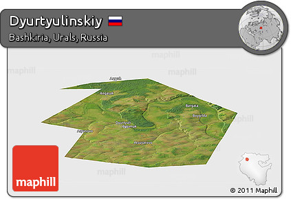 Satellite Panoramic Map of Dyurtyulinskiy, single color outside