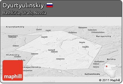 Silver Style Panoramic Map of Dyurtyulinskiy