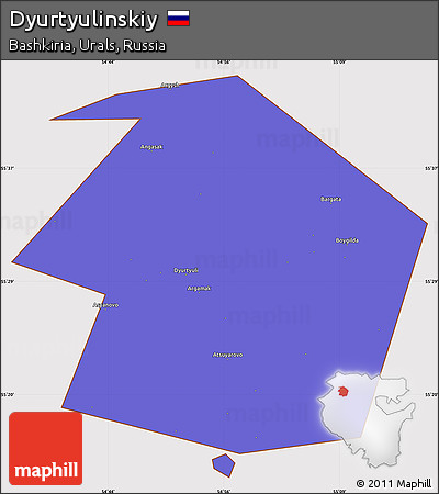 Political Simple Map of Dyurtyulinskiy, cropped outside