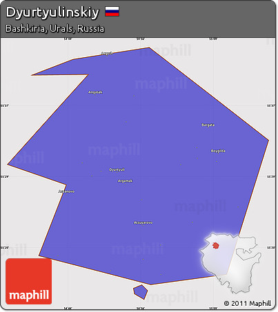 Political Simple Map of Dyurtyulinskiy, cropped outside
