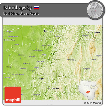 Physical 3D Map of Ishimbaysky