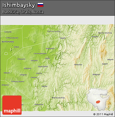 Physical 3D Map of Ishimbaysky