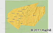 Savanna Style 3D Map of Ishimbaysky, single color outside
