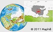 Physical Location Map of Ishimbaysky, highlighted country, highlighted parent region