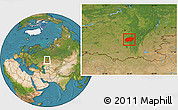 Satellite Location Map of Ishimbaysky