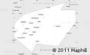 Silver Style Simple Map of Ishimbaysky
