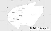 Silver Style Simple Map of Ishimbaysky, single color outside