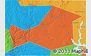 Political 3D Map of Khaybullinskiy