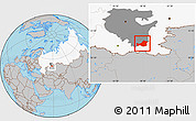 Gray Location Map of Khaybullinskiy, highlighted country, highlighted parent region