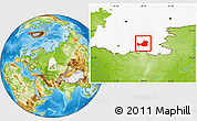 Physical Location Map of Khaybullinskiy, highlighted grandparent region