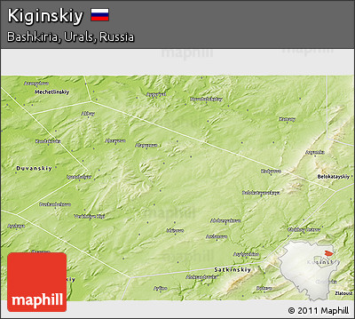 Physical 3D Map of Kiginskiy