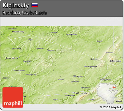 Physical 3D Map of Kiginskiy