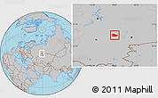 Gray Location Map of Kiginskiy