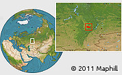 Satellite Location Map of Kiginskiy