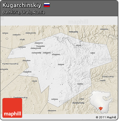 Classic Style 3D Map of Kugarchinskiy