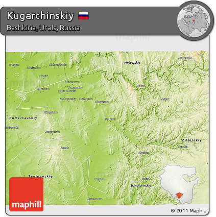 Physical 3D Map of Kugarchinskiy