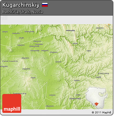 Physical 3D Map of Kugarchinskiy