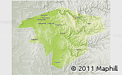 Physical 3D Map of Kugarchinskiy, lighten, semi-desaturated
