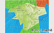 Physical 3D Map of Kugarchinskiy, political outside
