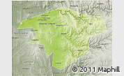 Physical 3D Map of Kugarchinskiy, semi-desaturated