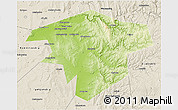Physical 3D Map of Kugarchinskiy, shaded relief outside