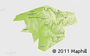 Physical 3D Map of Kugarchinskiy, single color outside