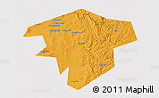 Political 3D Map of Kugarchinskiy, cropped outside
