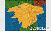 Political 3D Map of Kugarchinskiy, darken