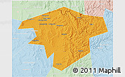 Political 3D Map of Kugarchinskiy, lighten