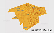 Political 3D Map of Kugarchinskiy, single color outside