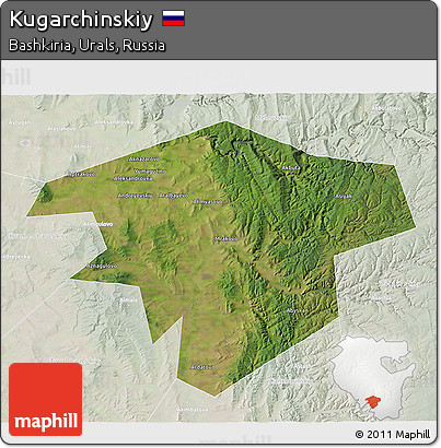 Satellite 3D Map of Kugarchinskiy, lighten