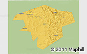 Savanna Style 3D Map of Kugarchinskiy, single color outside