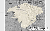 Shaded Relief 3D Map of Kugarchinskiy, darken, desaturated