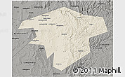 Shaded Relief 3D Map of Kugarchinskiy, darken, semi-desaturated