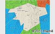 Shaded Relief 3D Map of Kugarchinskiy, political outside