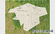 Shaded Relief 3D Map of Kugarchinskiy, satellite outside