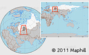 Gray Location Map of Kugarchinskiy, highlighted country, highlighted grandparent region, within the entire country