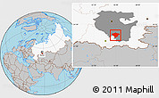 Gray Location Map of Kugarchinskiy, highlighted country, highlighted parent region