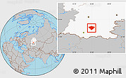 Gray Location Map of Kugarchinskiy, highlighted grandparent region