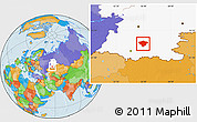 Political Location Map of Kugarchinskiy, highlighted grandparent region