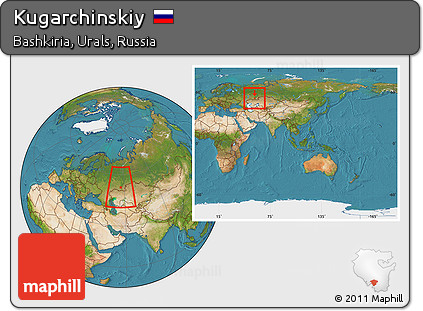 Satellite Location Map of Kugarchinskiy, within the entire country