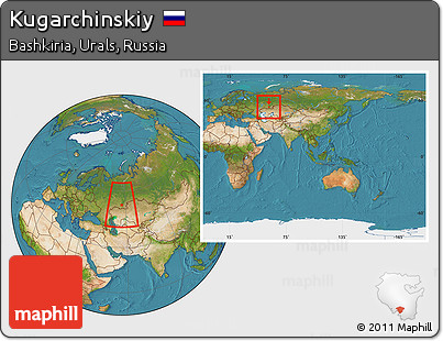Satellite Location Map of Kugarchinskiy, within the entire country