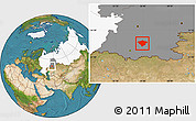 Satellite Location Map of Kugarchinskiy, highlighted country, highlighted grandparent region