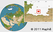 Satellite Location Map of Kugarchinskiy, highlighted grandparent region