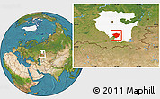 Satellite Location Map of Kugarchinskiy, highlighted parent region