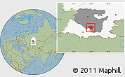 Savanna Style Location Map of Kugarchinskiy, highlighted parent region, highlighted grandparent region, hill shading